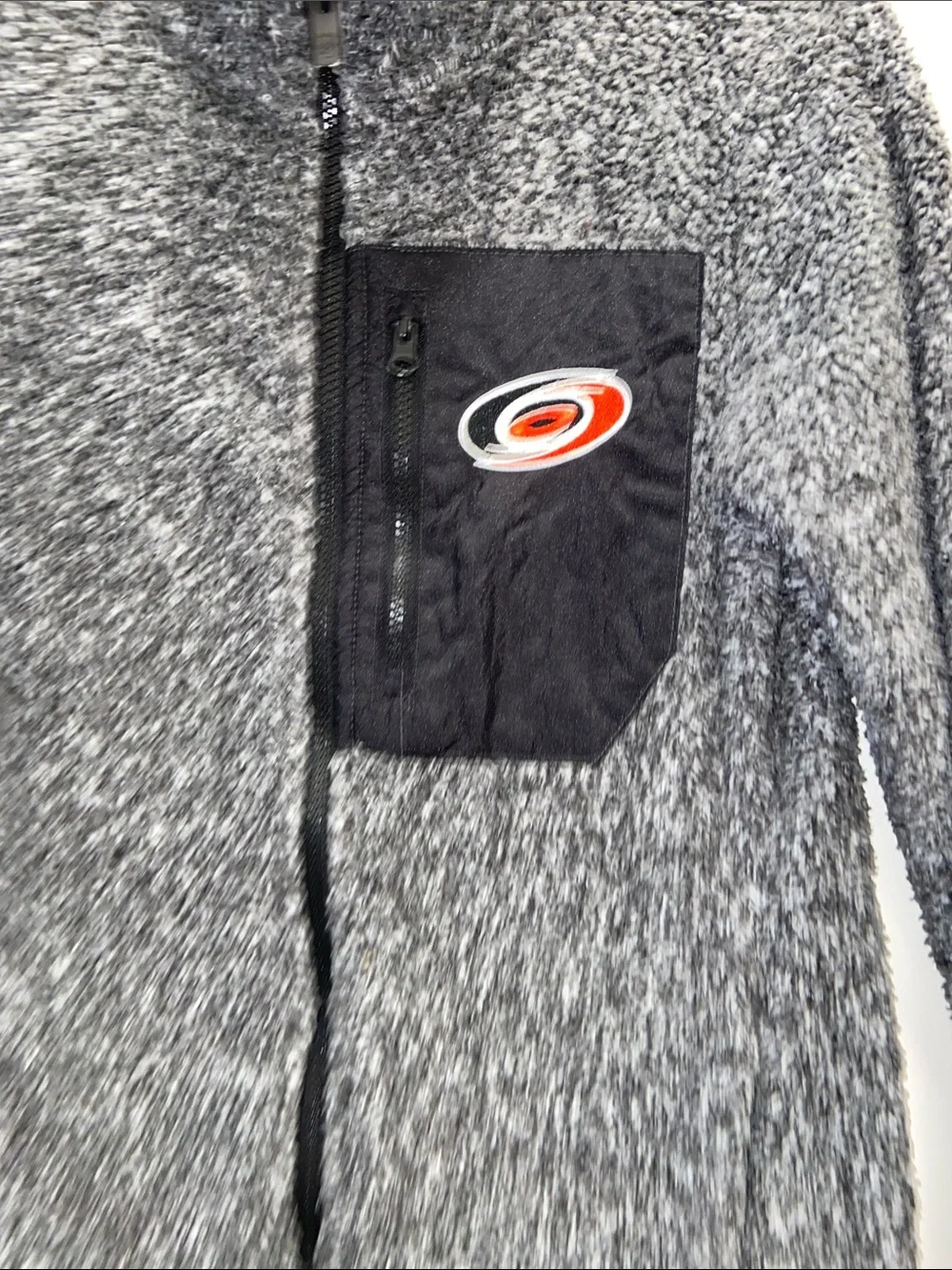 NHL Girls Stanley Cup Champion Carolina Hurricanes Gray Sherpa Jacket